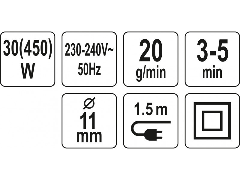 YATO Pistol de lipit 11 mm 450 W