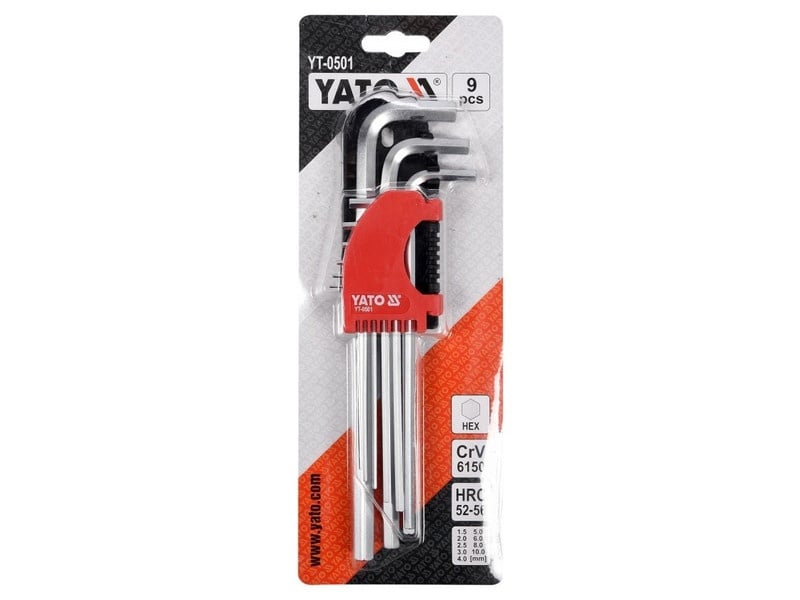 YATO Set chei Allen lungi 9 piese 1,5-10 mm CrV - 1 | YEO