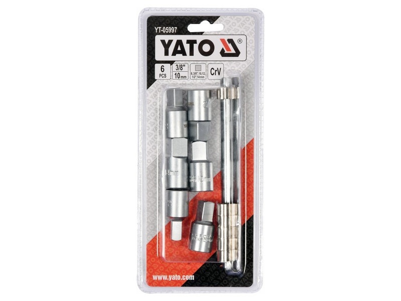 YATO Set de chei de scurgere a uleiului 6 piese 3/8", 1/2", 8 mm, 10 mm, 12 mm, 14 mm 3/8" CrV - 2 | YEO