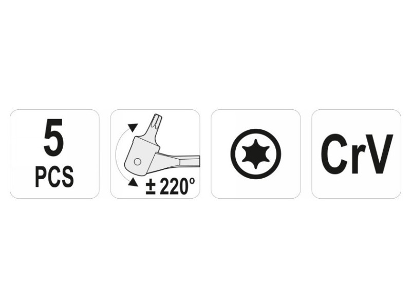 YATO Set de chei torx articulate 5 piese T15-T60 CrV