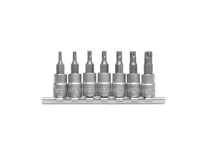 YATO Set de chei tubulare 7 piese cu 5 găuri Torx 1/4" T10-T40 CrV