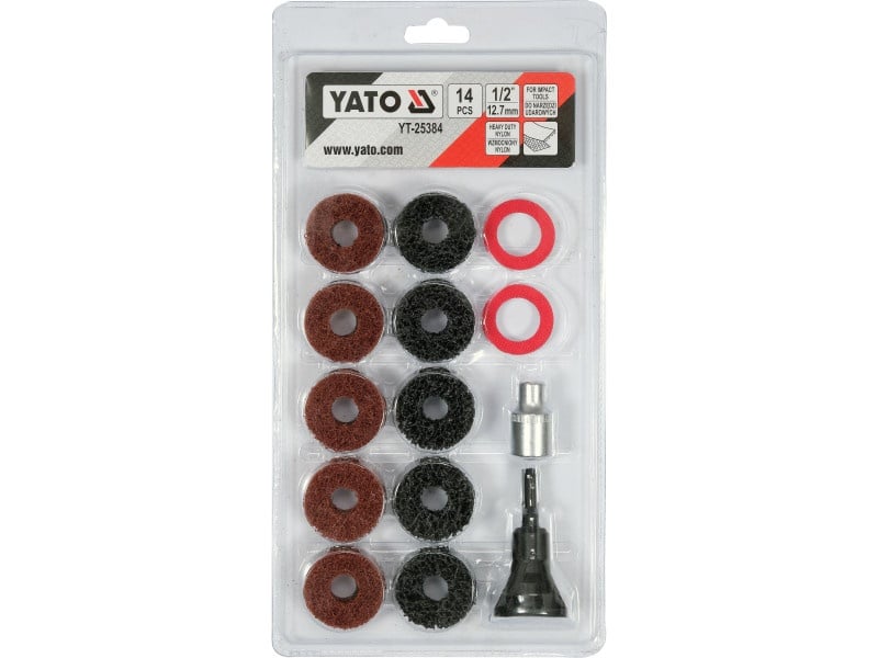 YATO Set de șlefuire roți butuc 14 piese 1/2"