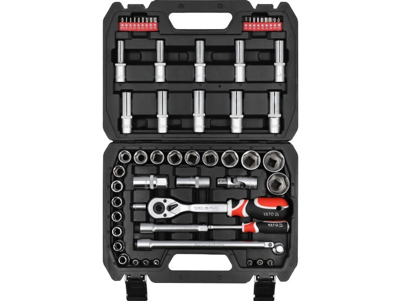 YATO socket set 60 piese 1/2" 1/4" CrV