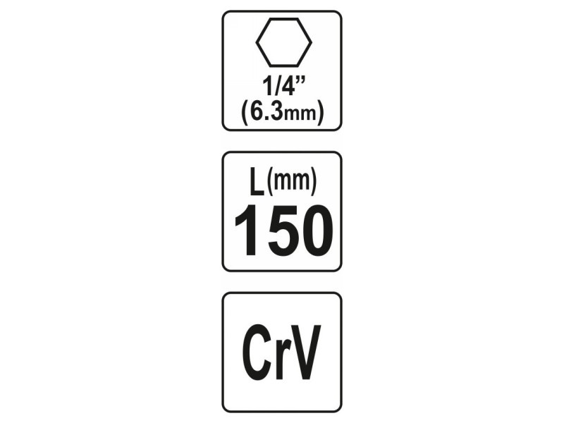 YATO Suport de biți 150 mm 1/4" cu eliberare rapidă