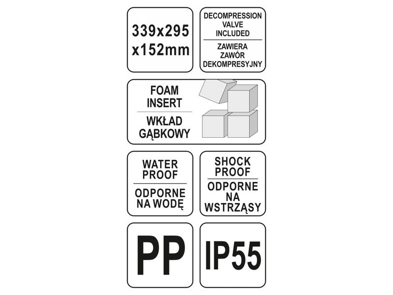 YATO Valiză pentru scule cu inserție de spumă 339 x 295 x 152 mm