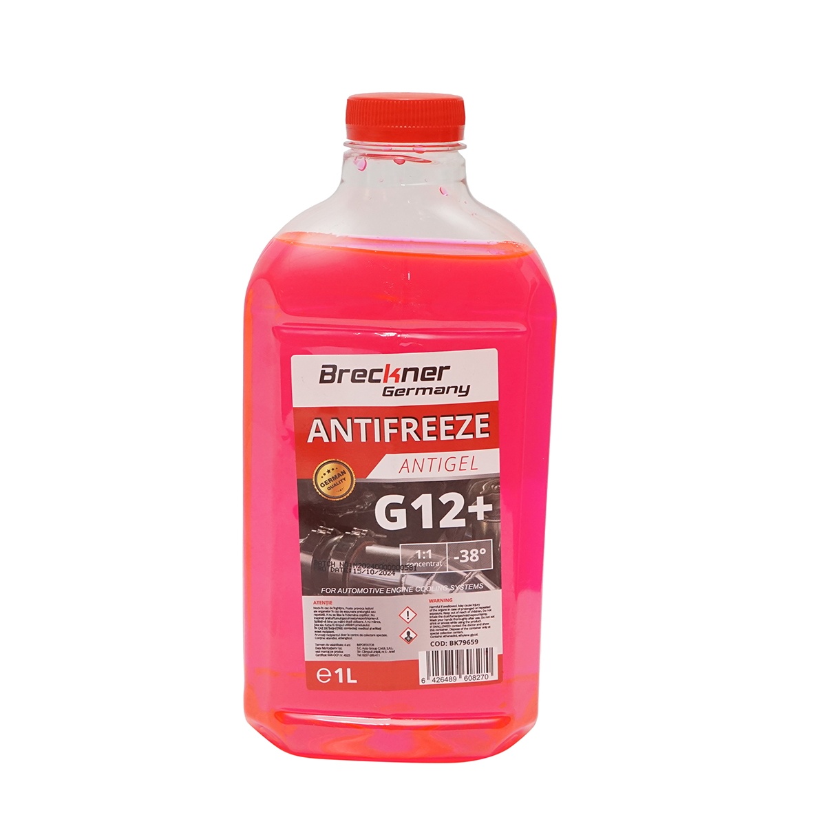 Antigel G12+ rosu/roz -38 grade 1L , Cod: BK79659, Brand: BRECKNER GERMANY