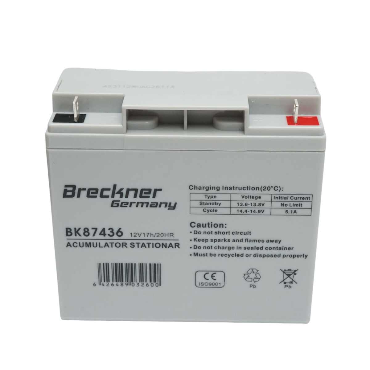 Baterie pentru panou solar 12V, 17Ah-20Hr, Cod: BK87436, Brand: BRECKNER GERMANY