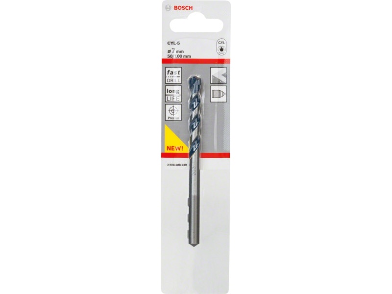 BOSCH Burghiu pentru piatră 7,0 x 100/50 mm cu două tăișuri CYL-5 - 1 | YEO