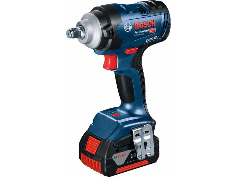 BOSCH cheie cu impact fără fir GDS 18V-400 în cutie 1/2" (2 baterii 5.0 Ah + încărcător)