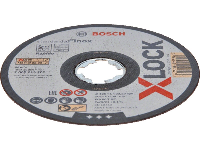 BOSCH Disc de tăiat pentru metal 125 x 1,0 x 22,2 mm inox drept WA 60 T BF X-LOCK - 2 | YEO