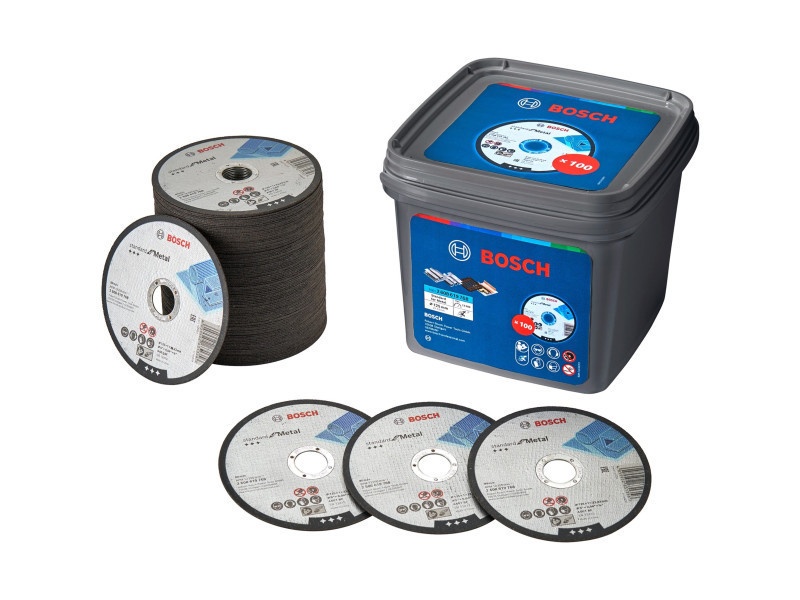 BOSCH Disc de tăiere pentru metal 125 x 1.0 x 22.2 mm Standard pentru metal în pachet cu găleată (100 buc)