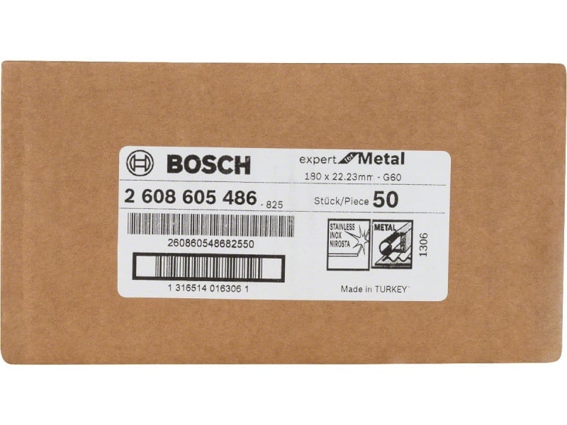 BOSCH Disc fibros pentru metal 180 x 22,2 mm / P60