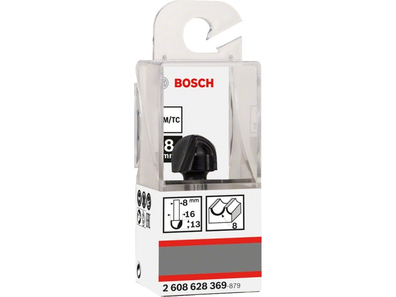 BOSCH freză cu capăt din carbură 16,0 (r=8 mm) x 12,4 x 45 x 8 mm