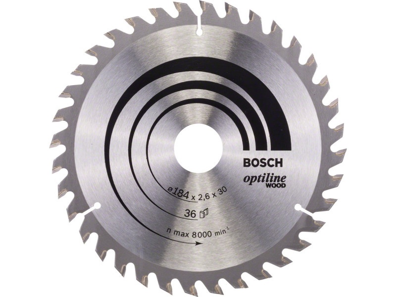 BOSCH Lamă de ferăstrău pentru lemn 184 x 30 x 2,6 mm / 36T Optiline Wood ATB