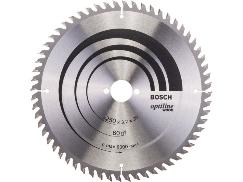 BOSCH Lamă de ferăstrău pentru lemn 250 x 30 x 3,2 mm / 60T Optiline Wood ATB / KW