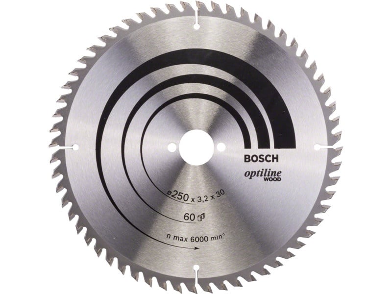 BOSCH Lamă de ferăstrău pentru lemn 250 x 30 x 3,2 mm / 60T Optiline Wood ATB