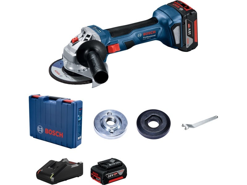 BOSCH polizor unghiular fără fir 125 mm GWS 180-LI în valiză (2 X baterii 4.0 Ah + încărcător rapid)