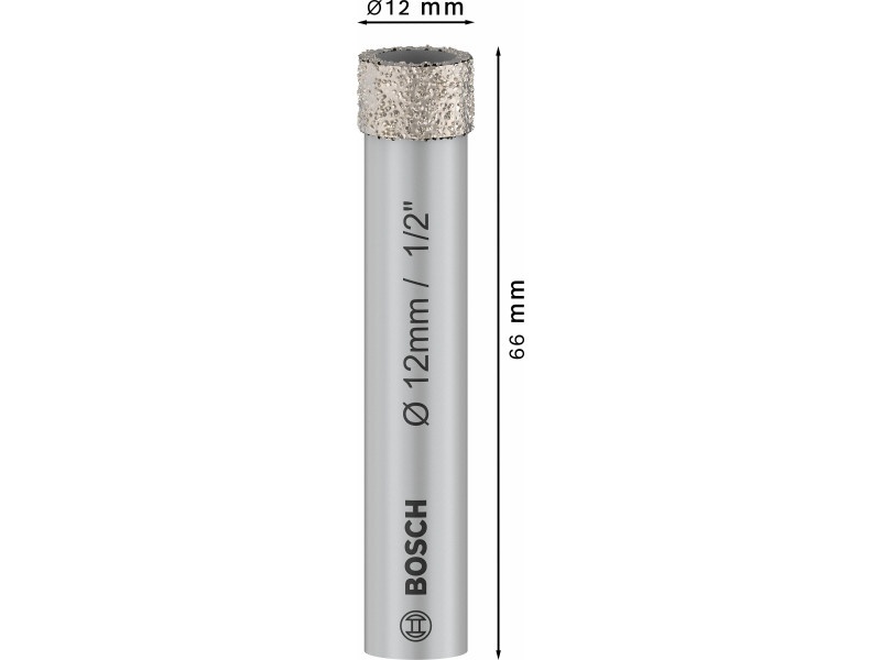 BOSCH PRO Burghiu diamantat uscat 12 x 66 mm cu mâner cilindric - 2 | YEO