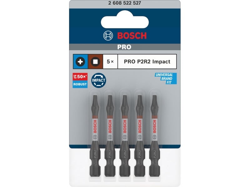 BOSCH PRO Impact bit bit P2R2 x 55 mm 1/4" Hex (5 buc) - 2 | YEO