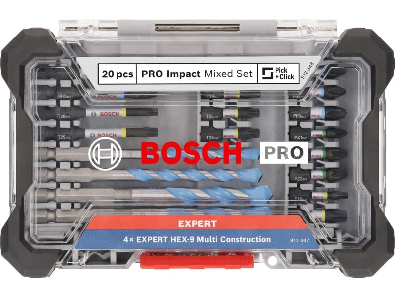 BOSCH PRO Impact bit de vârf și burghiu universal set 20 piese 1/4 Hex - 1 | YEO