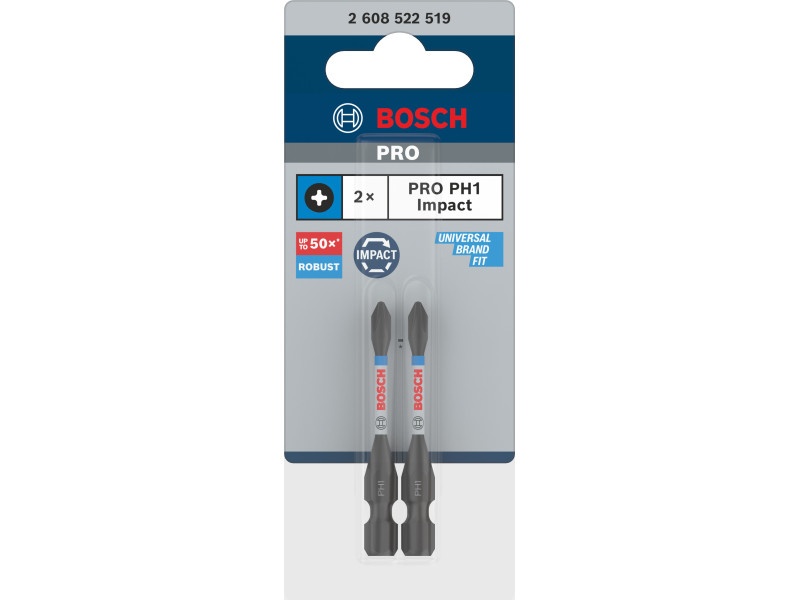 BOSCH PRO Impact bit punct PH1 x 55 mm 1/4" (2 buc) - 1 | YEO