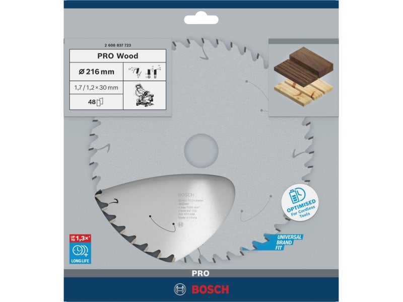 BOSCH PRO Lamă de ferăstrău pentru lemn 216 x 30 x 1,7 mm / 48T - 1 | YEO