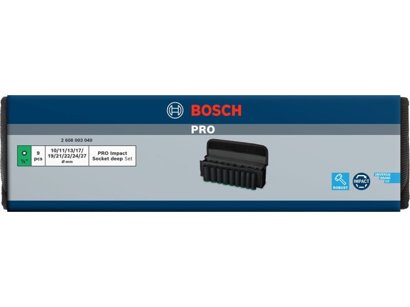 BOSCH PRO Set de prize lungi 9 piese 1/2" 10-27 mm CrMo - 3 | YEO