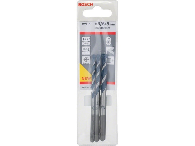 BOSCH Set de burghie pentru piatră 3 piese cu două tăișuri CYL-5