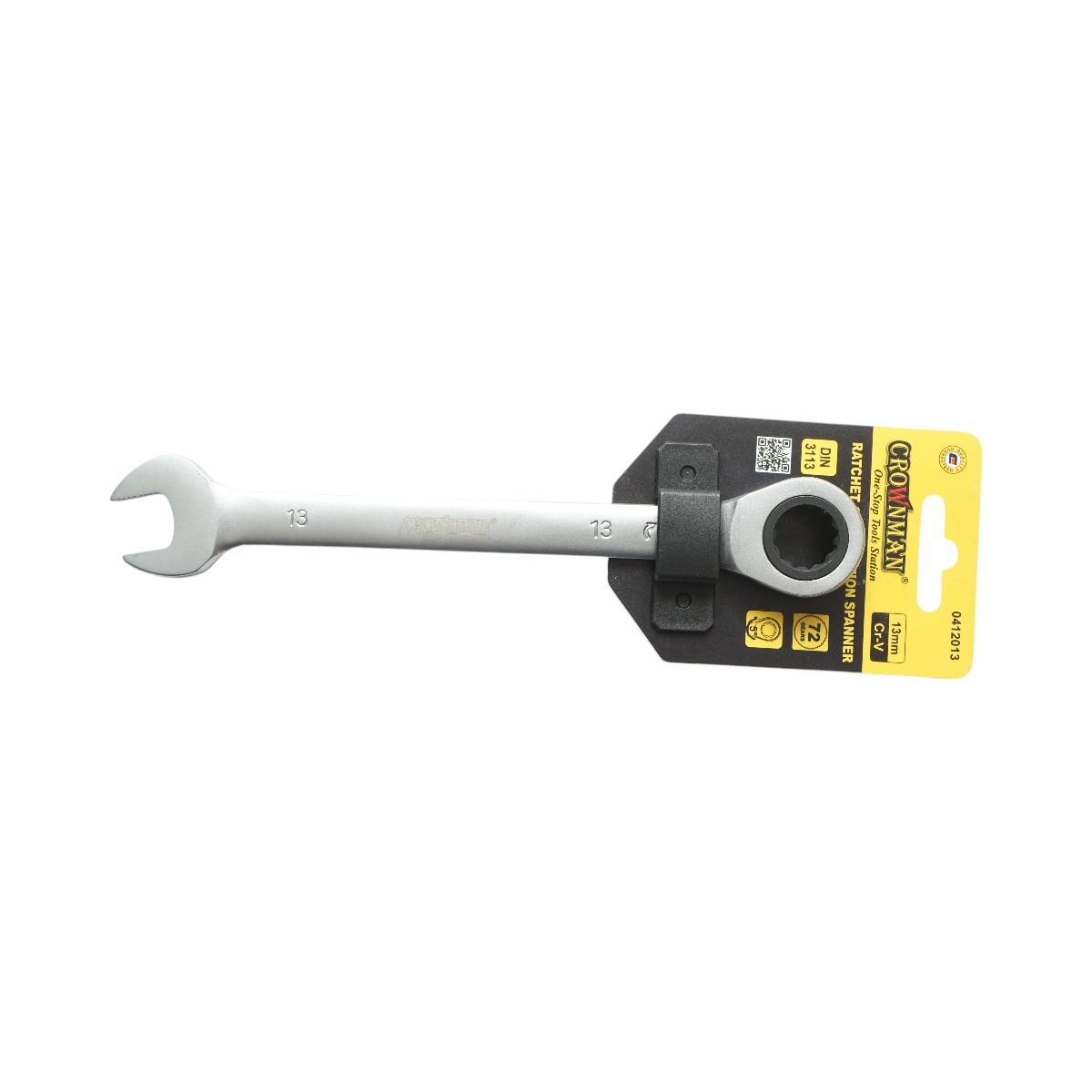 Cheie combinata fixa si inelara cu clichet 13mm Cr-V , Cod: DISUF38, Crownman