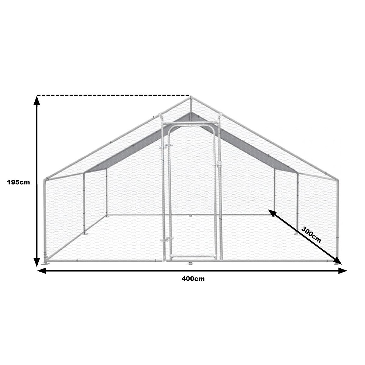 Cotet exterior din otel galvanizat pentru pasari, 400x300x195cm Cod: BK90269, Echivalență: DISCV42