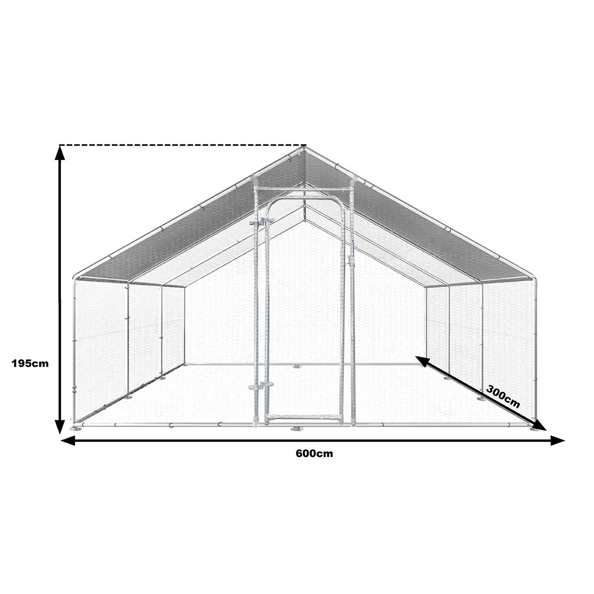 Cotet exterior din otel galvanizat, pentru pasari 600x300x195cm, Cod: BK90270, Echivalență: DISCV43 - 1 | YEO