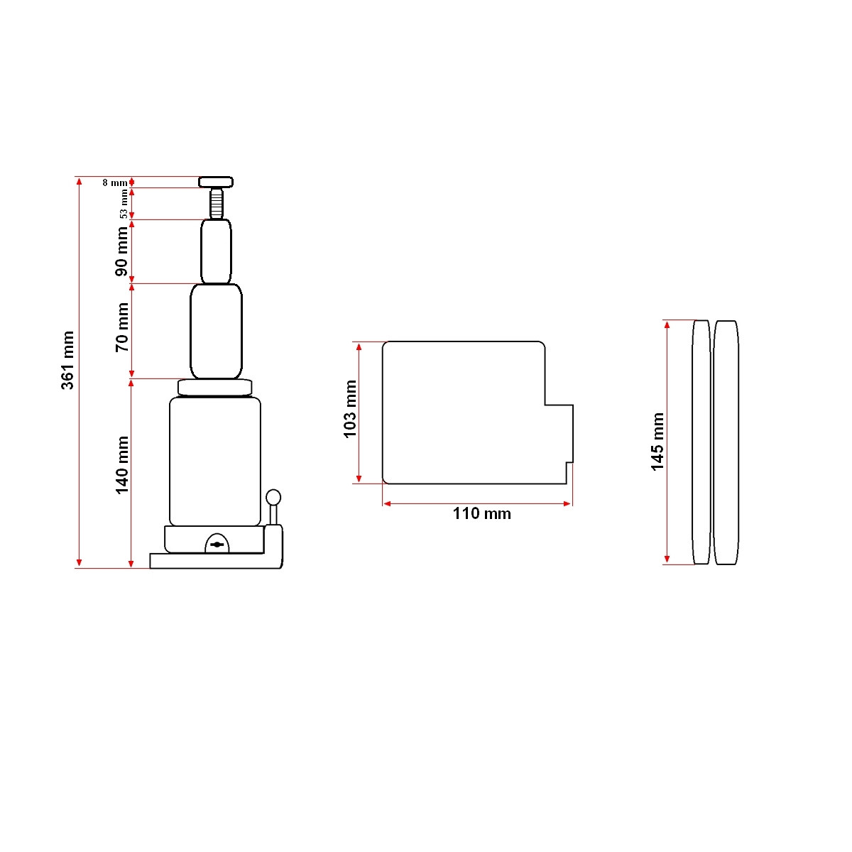 Cric hidraulic cu piston dublu 2 tone 150mm, Cod: DISCRH2D