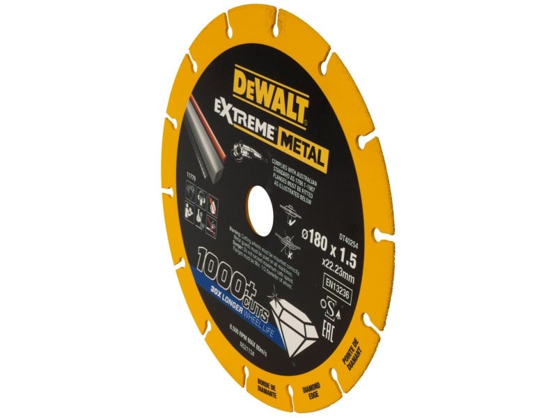 DEWALT EXTREME METAL Disc diamantat de tăiere pentru metal 180 x 1,5 x 22,2 mm (metal/alu/inox) - 1 | YEO