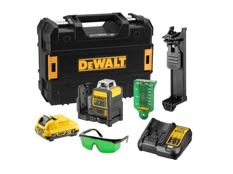 DEWALT laser încrucișat fără fir 18 V (verde) (1 x acumulator 2.0 Ah + încărcător) DCE0811D1G