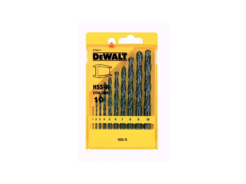 DEWALT Set de burghie 10 piese HSS-R DIN 338 (1.0 - 10 mm) - 1 | YEO