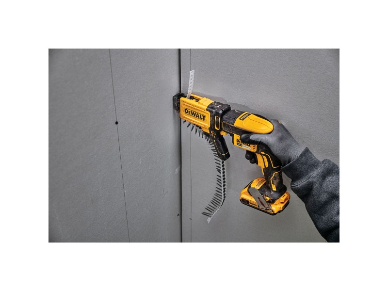 DEWALT șurubelniță fără fir pentru gips carton + magazie 18 V fără perie de carbon (2 x 2,0 Ah+încărcător+TSTAK) DCF62 - 1 | YEO