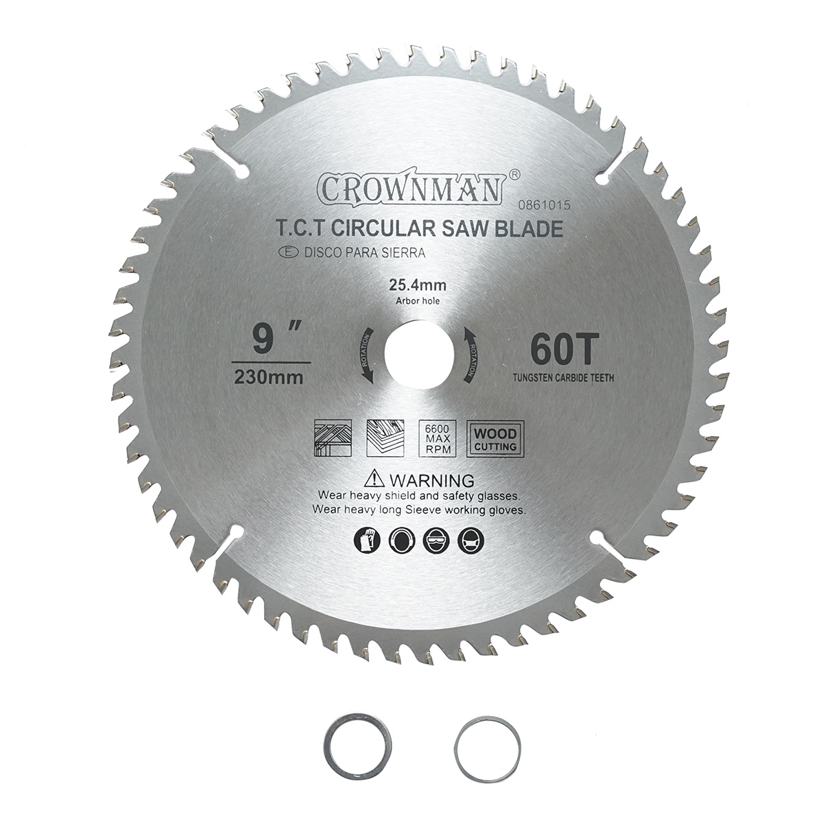 Disc circular vidia pentru lemn 230x25.4mm, viteza max. 6600rpm, 60 dinti , Cod: DISPT33, Marca: CROWNMAN