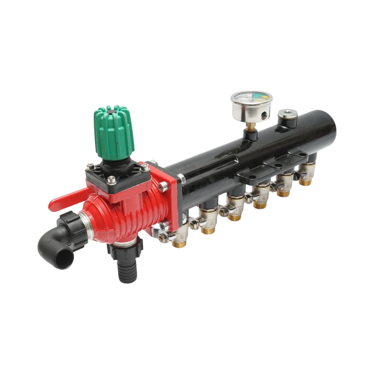 Distribuitor metalic cu 6 cai pentru erbicidator, manometru cu glicerina 25 bar, Cod: DISPL06 - 2 | YEO