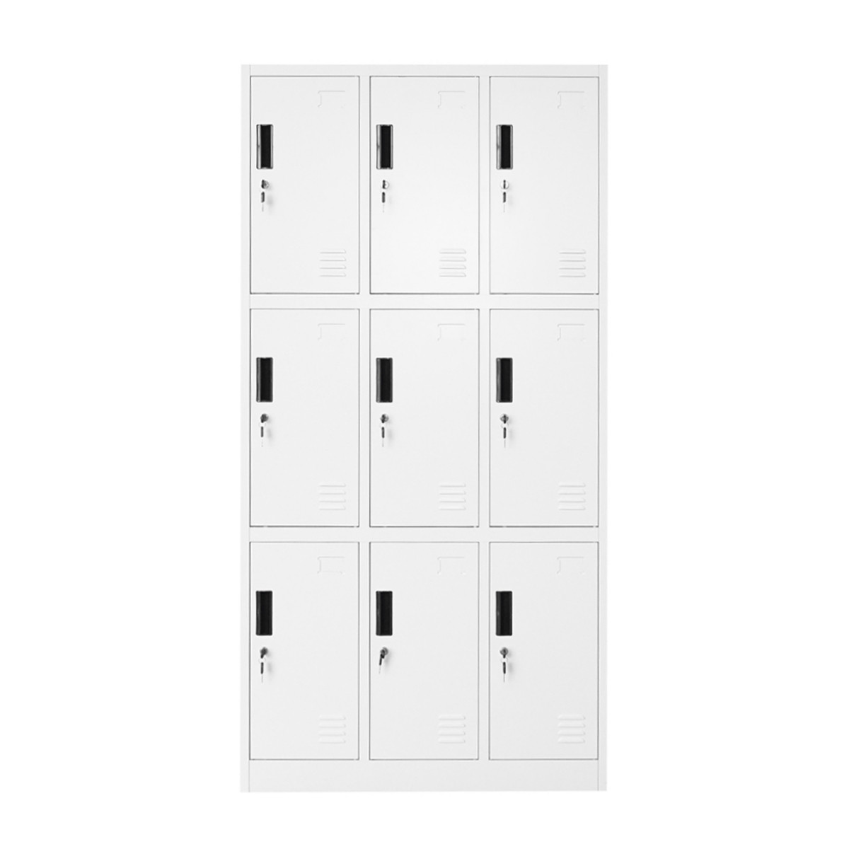 Dulap metalic tip vestiar cusetat 1800x900x450mm 3x3 cu 9 usi securizate, gri, Cod: BK92945, Echivalență: DISEG40, Breckner Germany