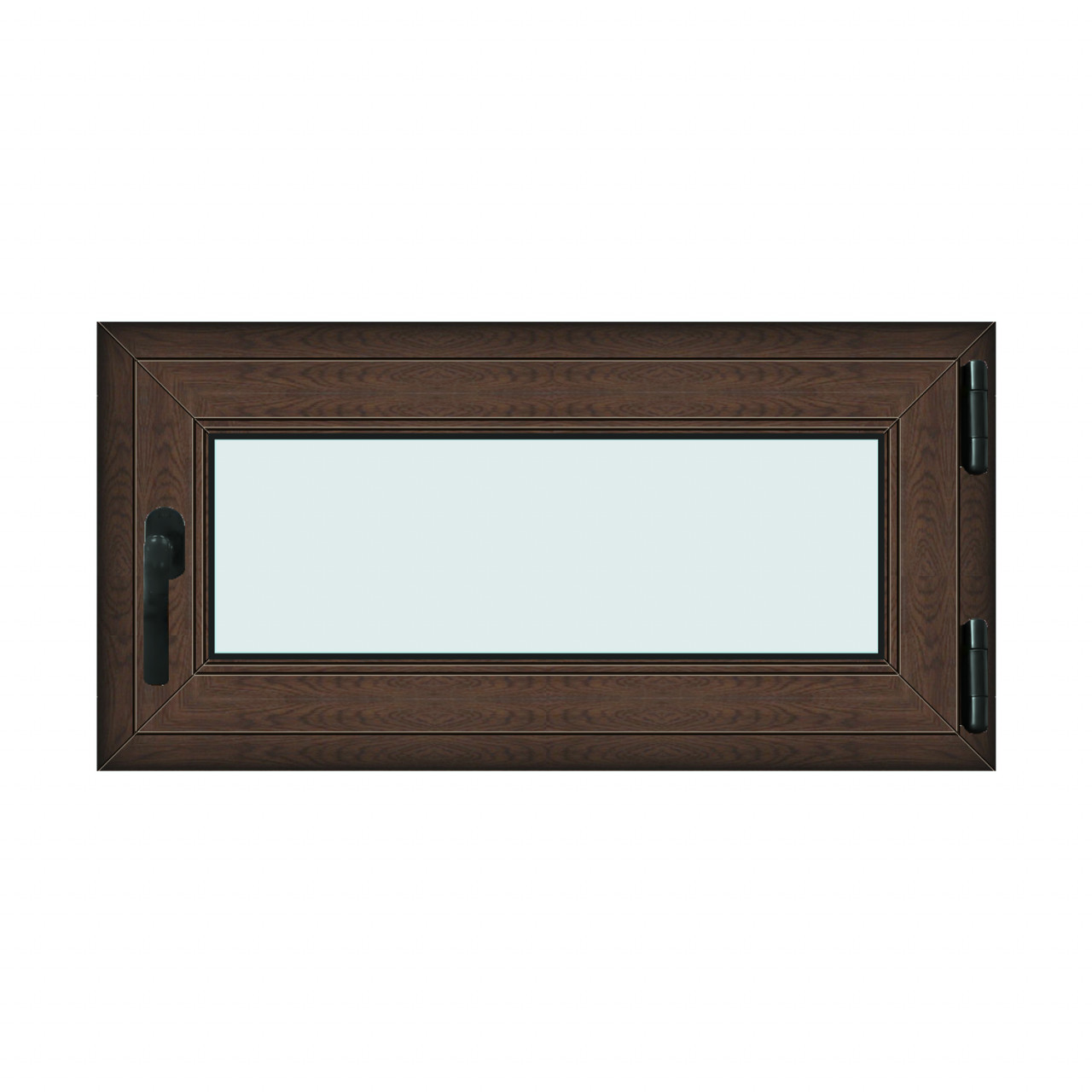 Fereastra 100x50cm, 1 canat, wenge (tabac), dreapta si rabatare, Klass, 7cm, 6 camere, 2 garnituri