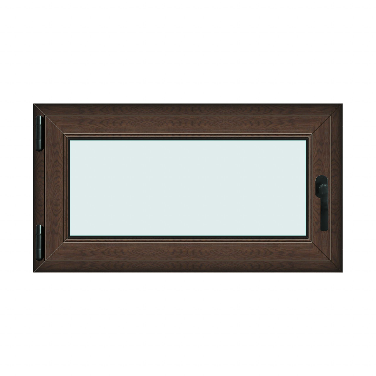 Fereastra 110x60cm, 1 canat, wenge (tabac), stanga si rabatare, Klass, 7cm, 6 camere, 2 garnituri