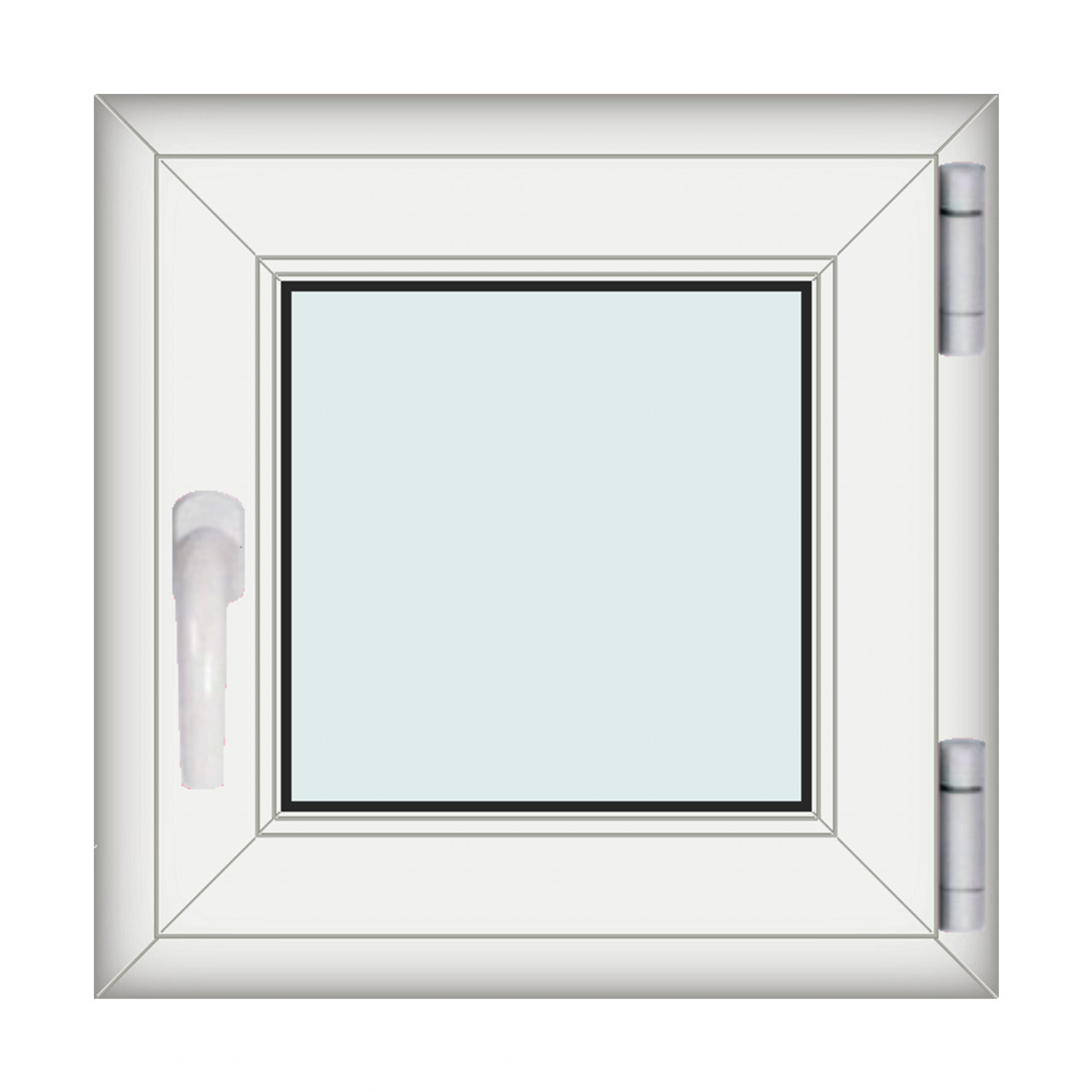 Fereastra 60x60cm, 1 canat, alb, dreapta si rabatare, Klass, 7cm, 6 camere, 2 garnituri