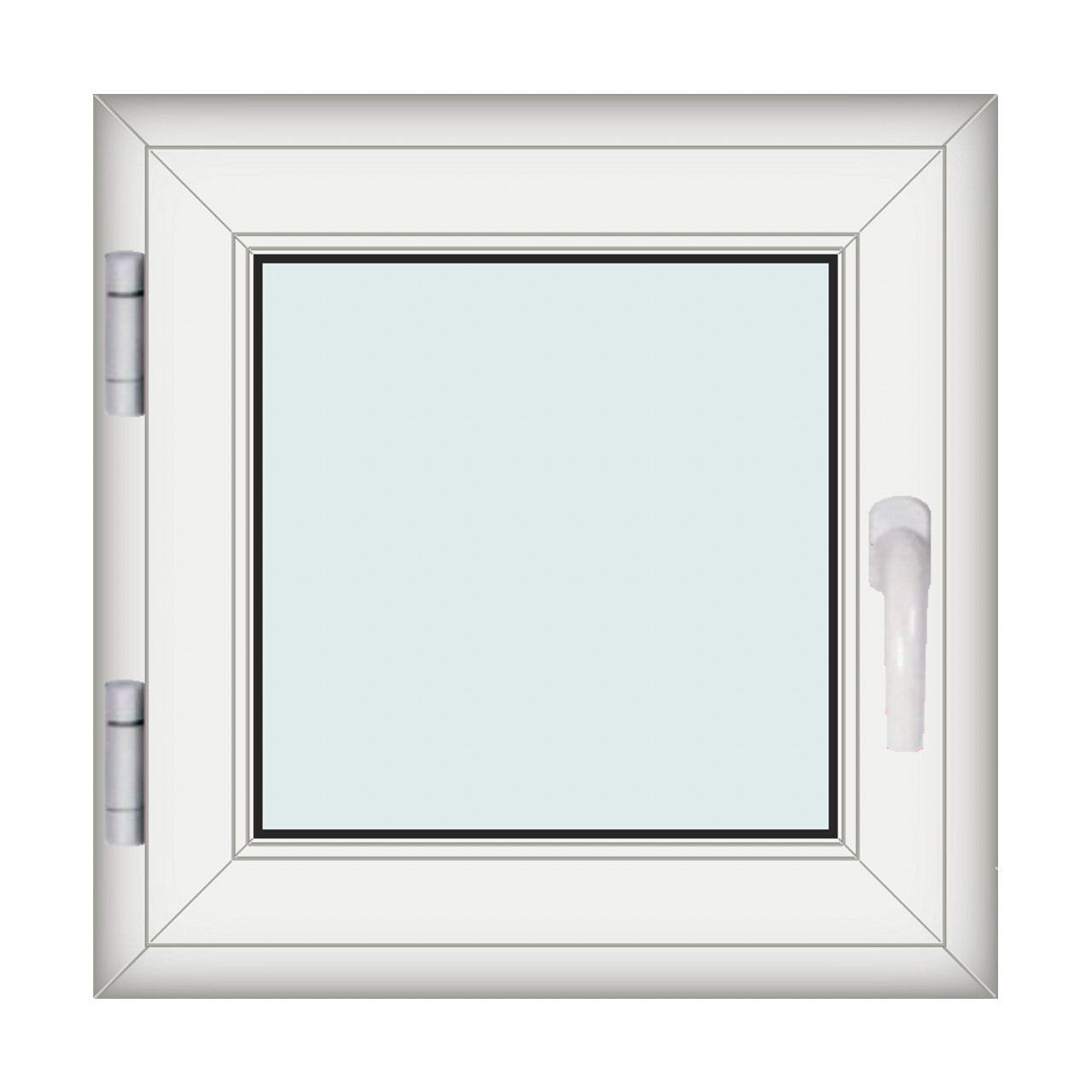 Fereastra 70x70cm, 1 canat, alb, stanga si rabatare, Eurotech, 8.1cm, 6 camere, 3 garnituri