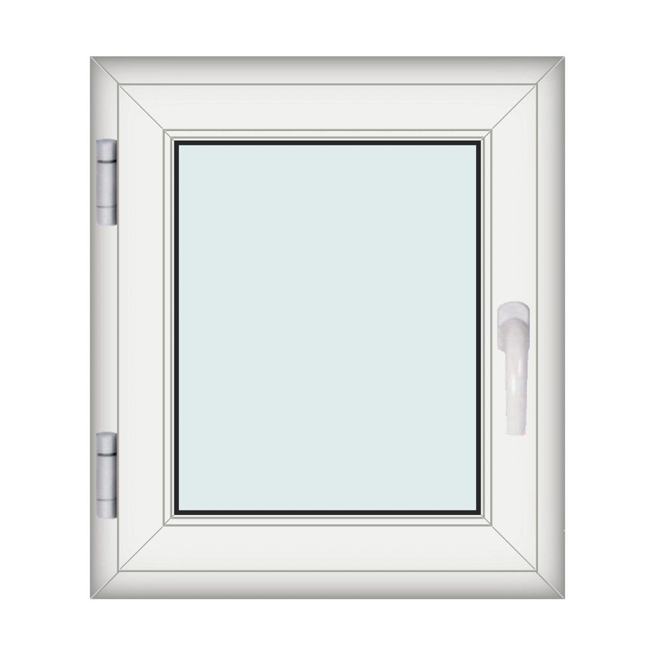 Fereastra 70x80cm, 1 canat, alb, stanga si rabatare, Eurotech, 8.1cm, 6 camere, 3 garnituri