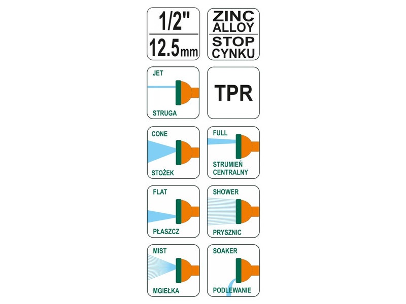 FLO Pistol de udare cu inserție de zinc 7 funcții - 2 | YEO