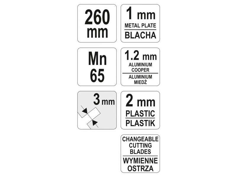 Foarfece de tăiat plăci YATO 260 mm limbă oscilantă - 3 | YEO