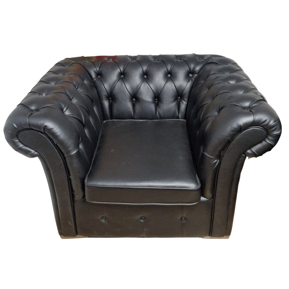 Fotoliu Chesterfield, 100x100x75cm, Cayenne 1114 Black, Glasspandoor - 2 | YEO