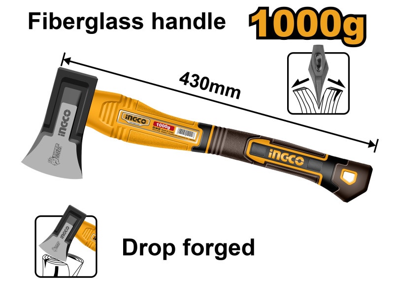 INGCO Cleaver 1000 g cu mâner din fibră de sticlă