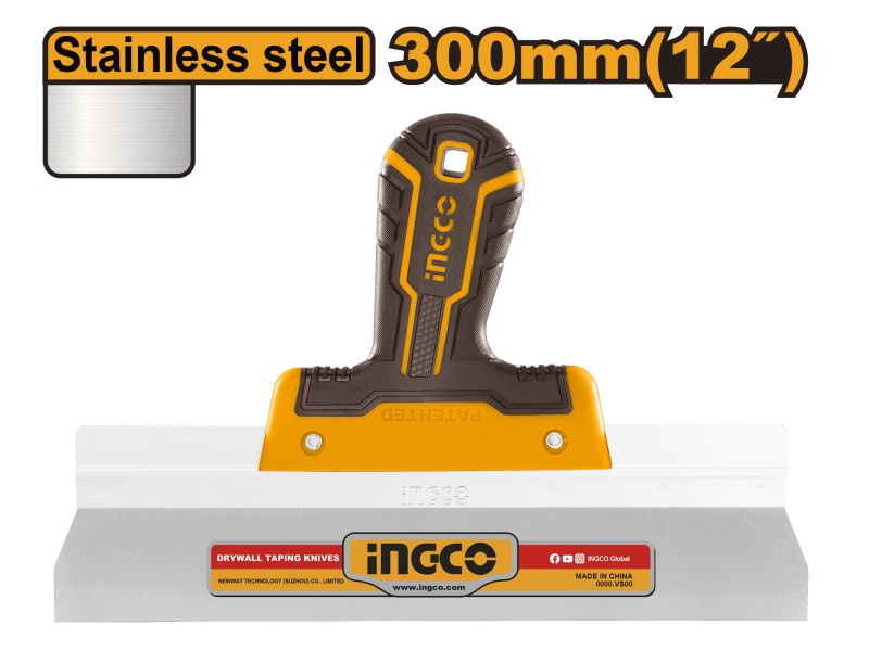 INGCO Spatulă de perete 300 mm inox cu mâner moale
