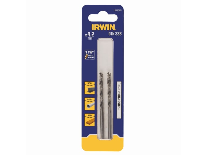 IRWIN Burghie 4,2 x 75/43 mm HSS PRO cilindrică (2 buc)